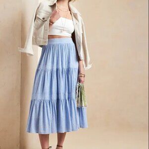 Blue & White Maxi Skirt